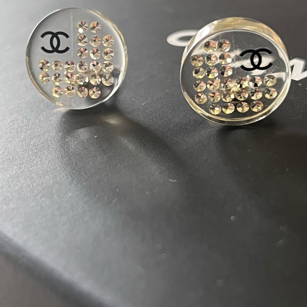Chanel Clear Rhinestone Earrings - Picture 9 of 16
